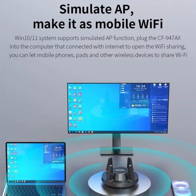COMFAST CF-947AX 2.4G & 5.8G 900Mbps WiFi6 Bluetooth Network Card, CF-947AX COMFAST CF-947AX 2.4G & 5.8G 900Mbps WiFi6 Bluetooth Network Card, CF-947AX